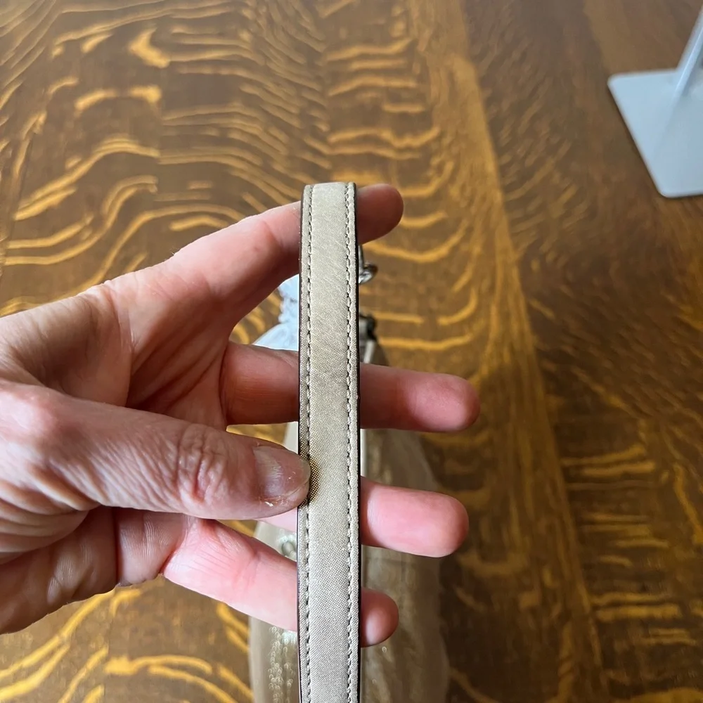 Coach Shimmer Finish Tan Leather Mini Shoulder Bag - Picture 8 of 11